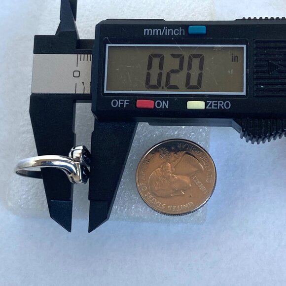 Sterling Silver 925 Black Onyx Cabochon Bypass Style Fixed Band Ring Sz 6.5 - Picture 16 of 16